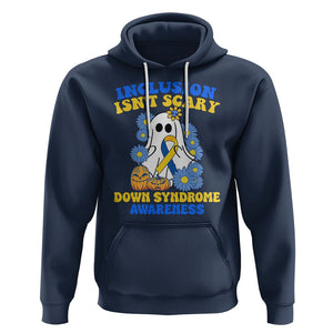 Down Syndrome Awareness Hoodie Inclusion Isn't Scary Halloween Ghost Boo Sheet Support Squad TS02 Navy Printyourwear