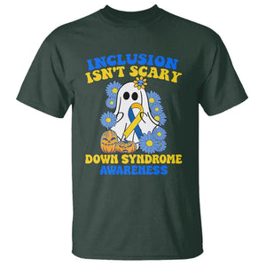 Down Syndrome Awareness T Shirt Inclusion Isn't Scary Halloween Ghost Boo Sheet Support Squad TS02 Dark Forest Green Printyourwear