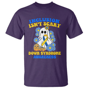 Down Syndrome Awareness T Shirt Inclusion Isn't Scary Halloween Ghost Boo Sheet Support Squad TS02 Purple Printyourwear