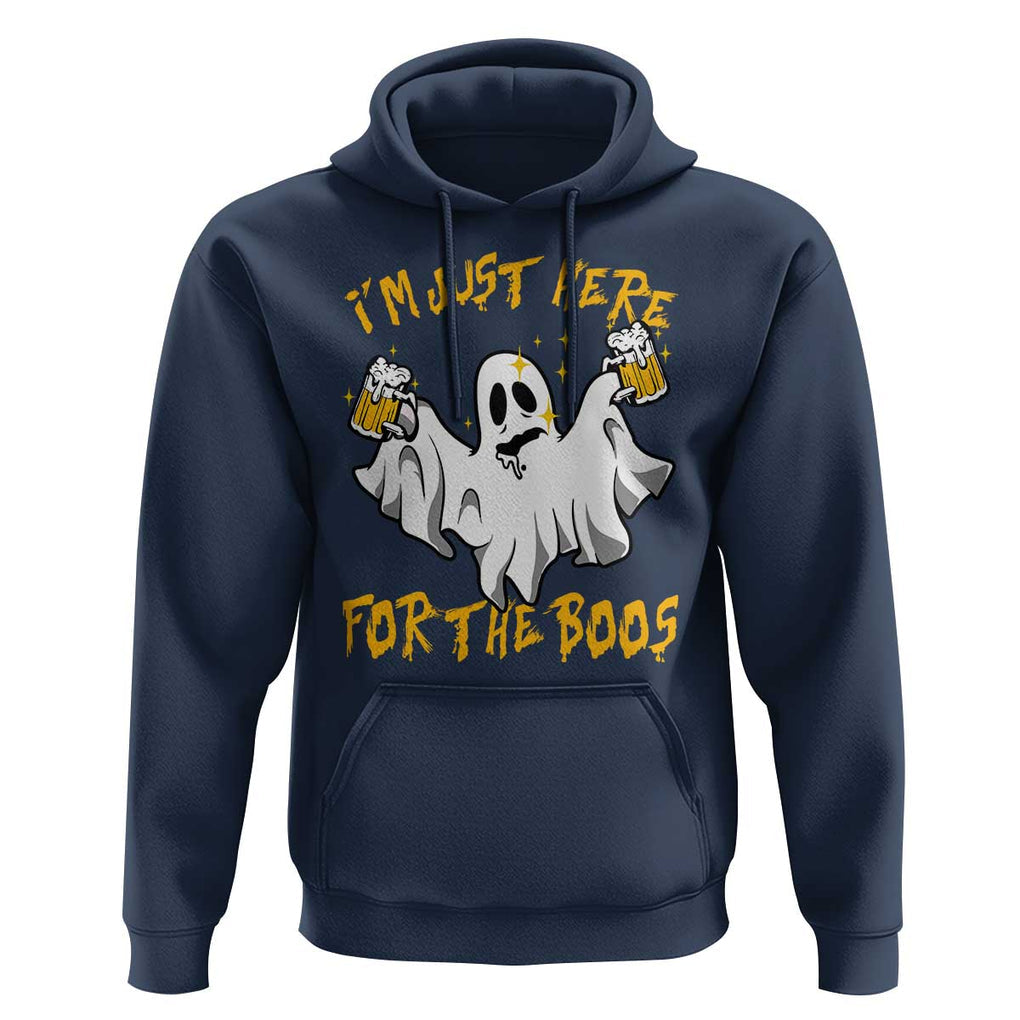 Ghost Halloween Costume Hoodie I'm Just Here For The Boos Drunk Drinking Boo Sheet TS02 Navy Print Your Wear
