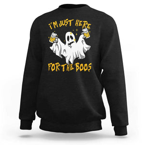 Ghost Halloween Costume Sweatshirt I'm Just Here For The Boos Drunk Drinking Boo Sheet TS02 Black Print Your Wear