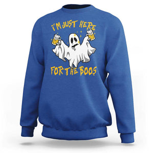 Ghost Halloween Costume Sweatshirt I'm Just Here For The Boos Drunk Drinking Boo Sheet TS02 Royal Blue Print Your Wear