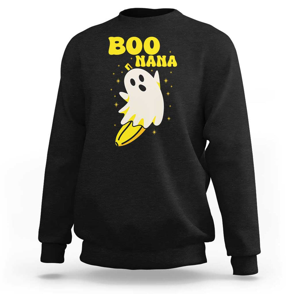 Boonana Funny Banana Ghost Halloween Costume Banana Lover Sweatshirt TS02 Black Print Your Wear