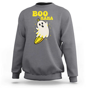 Boonana Funny Banana Ghost Halloween Costume Banana Lover Sweatshirt TS02 Charcoal Print Your Wear