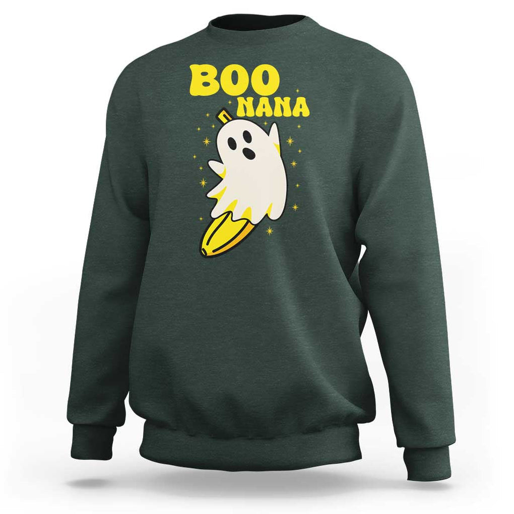 Boonana Funny Banana Ghost Halloween Costume Banana Lover Sweatshirt TS02 Dark Forest Green Print Your Wear