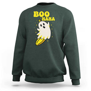 Boonana Funny Banana Ghost Halloween Costume Banana Lover Sweatshirt TS02 Dark Forest Green Print Your Wear