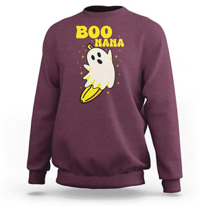 Boonana Funny Banana Ghost Halloween Costume Banana Lover Sweatshirt TS02 Maroon Print Your Wear