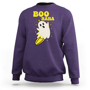 Boonana Funny Banana Ghost Halloween Costume Banana Lover Sweatshirt TS02 Purple Print Your Wear