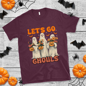 Ghost Halloween Costume T Shirt Let's Go Ghouls Retro Boo Sheet TS02 Maroon Print Your Wear