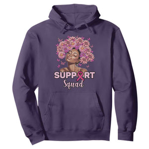 Breast Cancer Awareness Hoodie Support Squad Black Afro Women Pink Ribbon Sunflower TS02 Purple Printyourwear