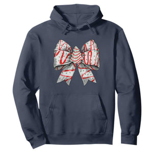 Coquette Bow Christmas Tree Cake Hoodie Xmas Vibes TS02 Navy Print Your Wear