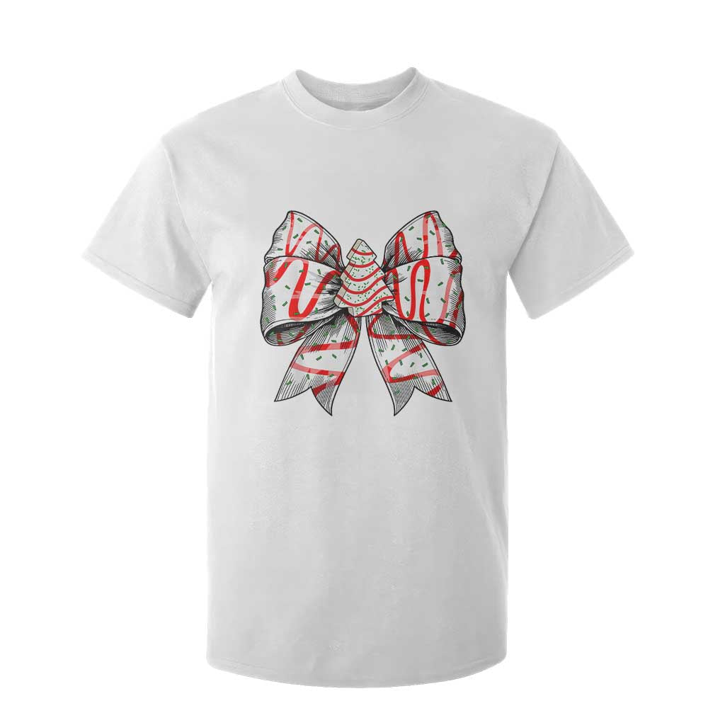 Coquette Bow Christmas Tree Cake T Shirt For Kid Xmas Vibes TS02 White Print Your Wear