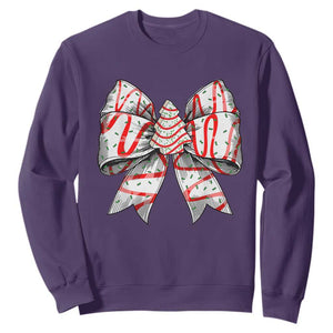 Coquette Bow Christmas Tree Cake Sweatshirt Xmas Vibes TS02 Purple Print Your Wear