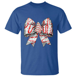 Coquette Bow Christmas Tree Cake T Shirt Xmas Vibes TS02 Royal Blue Print Your Wear