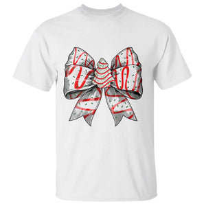 Coquette Bow Christmas Tree Cake T Shirt Xmas Vibes TS02 White Print Your Wear