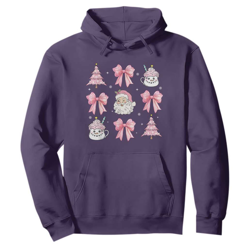 Pink Christmas Coquette Bow Hoodie Santa Festive Xmas Vibe TS02 Purple Print Your Wear