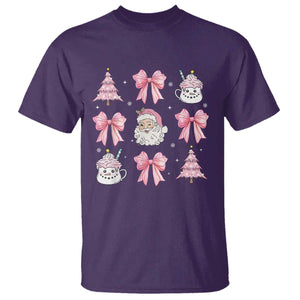 Pink Christmas Coquette Bow T Shirt Santa Festive Xmas Vibe TS02 Purple Print Your Wear