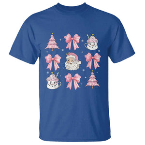 Pink Christmas Coquette Bow T Shirt Santa Festive Xmas Vibe TS02 Royal Blue Print Your Wear