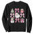 Retro Santa Claus Pink Coquette Bow Sweatshirt Festive Xmas Vibe TS02 Black Print Your Wear