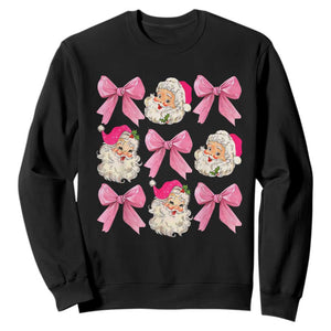 Vintage Pink Christmas Coquette Bow Sweatshirt Santa Claus Festive Xmas Vibe TS02 Black Print Your Wear