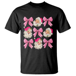 Vintage Pink Christmas Coquette Bow T Shirt Santa Claus Festive Xmas Vibe TS02 Black Print Your Wear