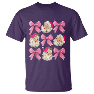 Vintage Pink Christmas Coquette Bow T Shirt Santa Claus Festive Xmas Vibe TS02 Purple Print Your Wear