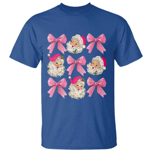 Vintage Pink Christmas Coquette Bow T Shirt Santa Claus Festive Xmas Vibe TS02 Royal Blue Print Your Wear