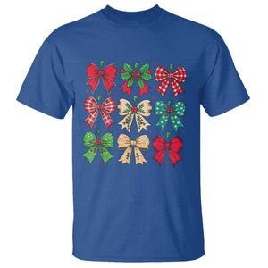 Merry Christmas Coquette Bow T Shirt Festive Xmas Vibe TS02 Royal Blue Print Your Wear