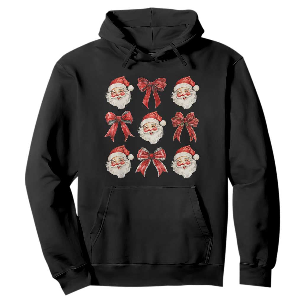Plaid Coquette Bow Santa Claus Hoodie Merry Xmas Festive TS02 Black Print Your Wear