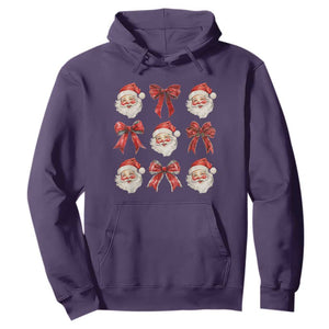 Plaid Coquette Bow Santa Claus Hoodie Merry Xmas Festive TS02 Purple Print Your Wear