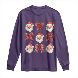 Plaid Coquette Bow Santa Claus Long Sleeve Shirt Merry Xmas Festive TS02 Purple Print Your Wear