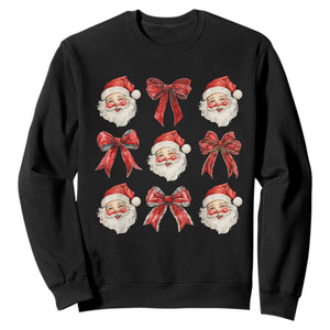 Plaid Coquette Bow Santa Claus Sweatshirt Merry Xmas Festive TS02 Black Print Your Wear