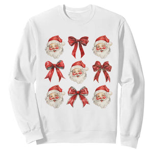 Plaid Coquette Bow Santa Claus Sweatshirt Merry Xmas Festive TS02 White Print Your Wear