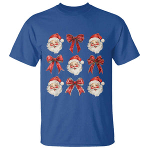 Plaid Coquette Bow Santa Claus T Shirt Merry Xmas Festive TS02 Royal Blue Print Your Wear