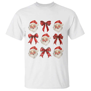 Plaid Coquette Bow Santa Claus T Shirt Merry Xmas Festive TS02 White Print Your Wear