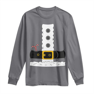 Santa Claus Suit Costume Long Sleeve Shirt Retro Festive Christmas Vibe TS02 Charcoal Print Your Wear