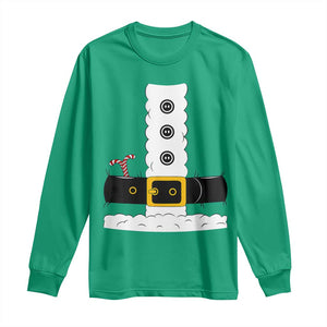 Santa Claus Suit Costume Long Sleeve Shirt Retro Festive Christmas Vibe TS02 Irish Green Print Your Wear