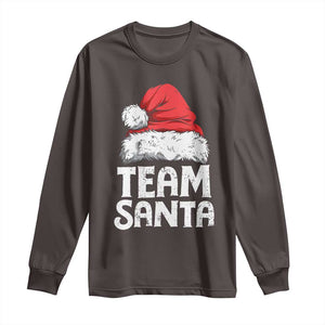 Team Santa Long Sleeve Shirt Christmas Squad Family Matching Pajamas TS02 Dark Chocolate Print Your Wear