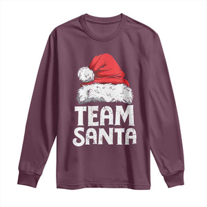 Team Santa Long Sleeve Shirt Christmas Squad Family Matching Pajamas TS02 Maroon Print Your Wear