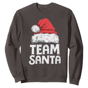 Team Santa Sweatshirt Christmas Squad Family Matching Pajamas TS02 Dark Chocolate Print Your Wear