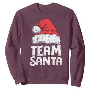 Team Santa Sweatshirt Christmas Squad Family Matching Pajamas TS02 Maroon Print Your Wear