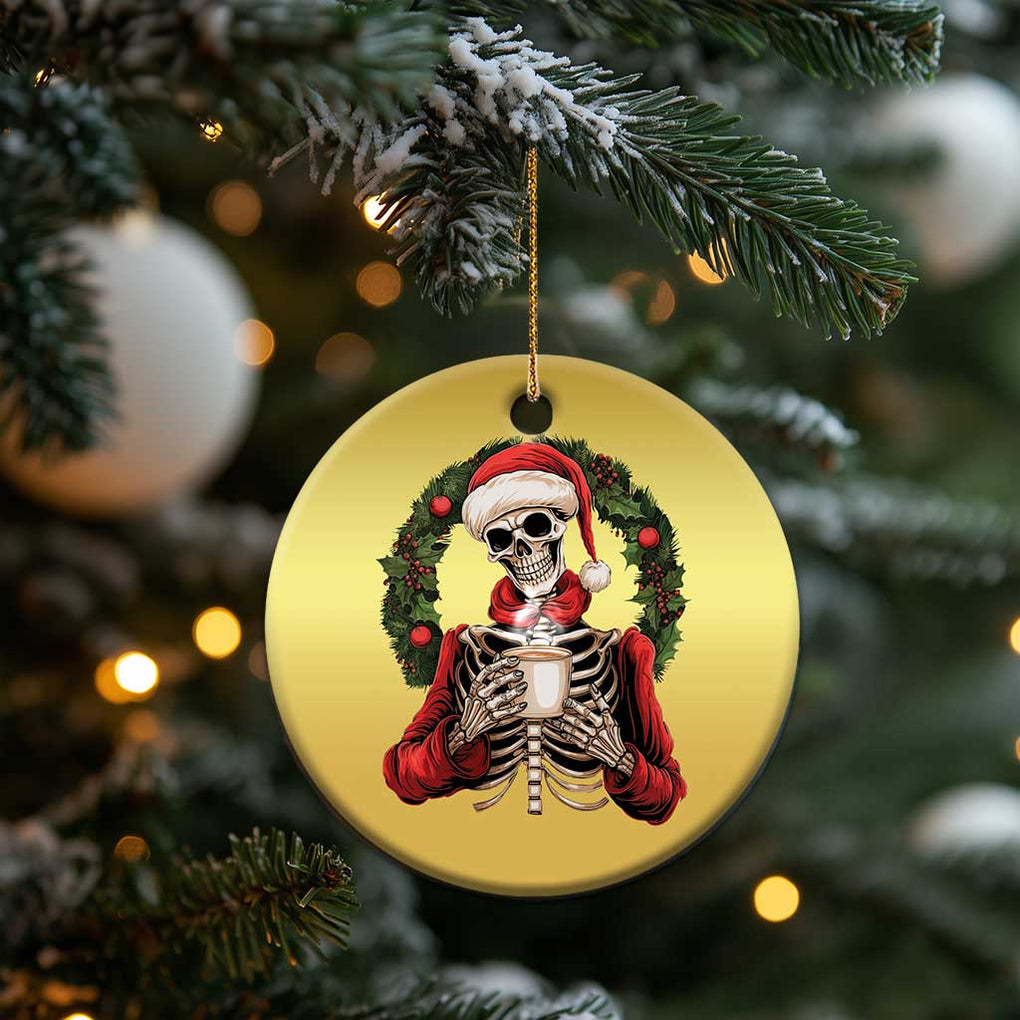 Skeleton Christmas Christmas Ornament Dead Inside But Caffeinated Coffee Lover Xmas Vibe TS02 Print Your Wear