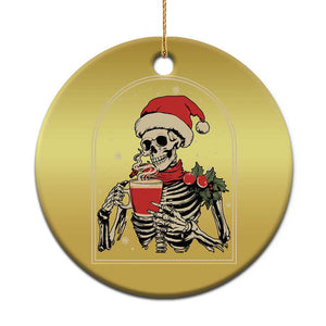 Skeleton Christmas Christmas Ornament Dead Inside But Caffeinated Coffee Addict Xmas Vibe TS02 Print Your Wear