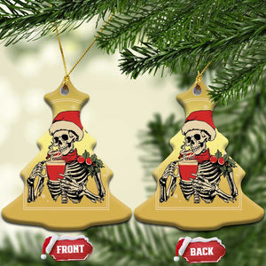 Skeleton Christmas Christmas Ornament Dead Inside But Caffeinated Coffee Addict Xmas Vibe TS02 Christmas Tree Gold Print Your Wear