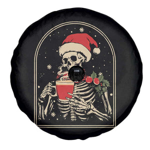 Skeleton Christmas Spare Tire Cover Dead Inside But Caffeinated Coffee Addict Xmas Vibe TS02 Print Your Wear