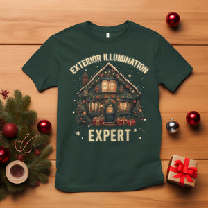 Funny Christmas T Shirt Exterior Illumination Expert Xmas Lights Home Decor TS02 Dark Forest Green Printyourwear