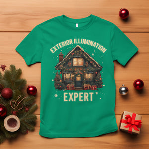 Funny Christmas T Shirt Exterior Illumination Expert Xmas Lights Home Decor TS02 Irish Green Printyourwear