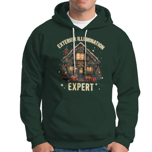 Funny Christmas Hoodie Exterior Illumination Expert Xmas Lights Home Decor TS02 Dark Forest Green Printyourwear