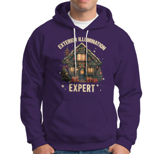 Funny Christmas Hoodie Exterior Illumination Expert Xmas Lights Home Decor TS02 Purple Printyourwear