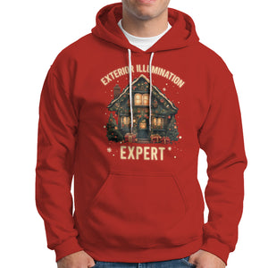 Funny Christmas Hoodie Exterior Illumination Expert Xmas Lights Home Decor TS02 Red Printyourwear